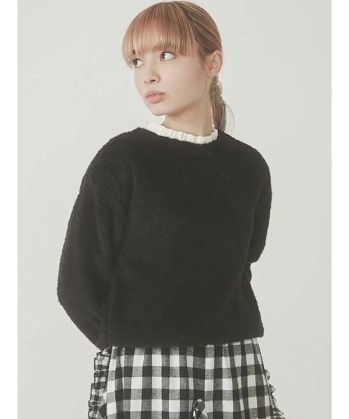 merry jenny(メリージェニー)の「【WEB限定】フリルカラーエコファートレーナー(ニット/セーター・レディース・ブラック/ベージュ/ブルー・FREE)」の17枚目の写真