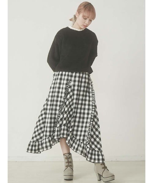 merry jenny(メリージェニー)の「【WEB限定】フリルカラーエコファートレーナー(ニット/セーター・レディース・ブラック/ベージュ/ブルー・FREE)」の9枚目の写真