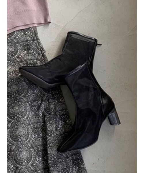 dazzlin（ダズリン）の「シースルーショートブーツ（ブーツ・レディース・ブラック/ベージュ・MEDIUM/LARGE）」の7枚目の写真