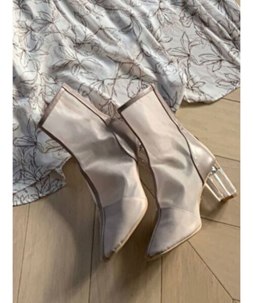 dazzlin（ダズリン）の「シースルーショートブーツ（ブーツ・レディース・ブラック/ベージュ・MEDIUM/LARGE）」の3枚目の写真