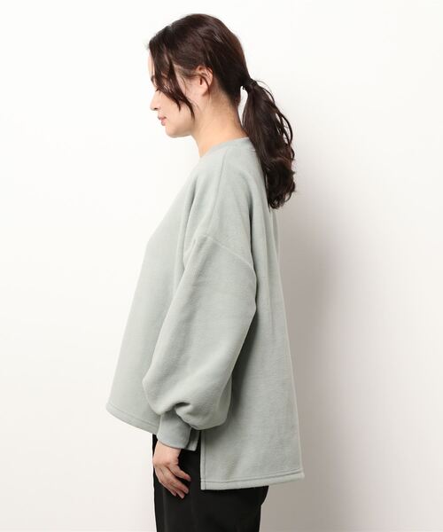 Samansa Mos2 blue（サマンサモスモスブルー）の「フリースカットソー（Tシャツ/カットソー・レディース・オフホワイト/グレー/ミント・ﾌﾘ-）」の4枚目の写真