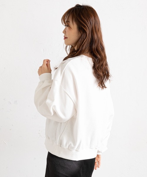 prose verse（プロズヴェール）の「刺繍ロゴゆる裏毛スウェット（スウェット・レディース・オフホワイト/グレー/ネイビー・MEDIUM）」の12枚目の写真