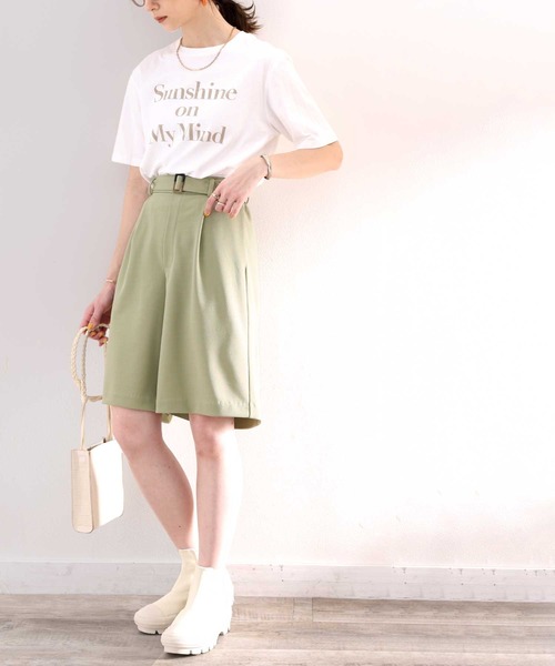 classicalelf（クラシカルエルフ）の「大人の上品セットアップ。ベルト付きメンズライクショートパンツ（その他パンツ・レディース・ブラック/カーキ/モカ・LARGE/MEDIUM/SMALL/X-LARGE）」の13枚目の写真