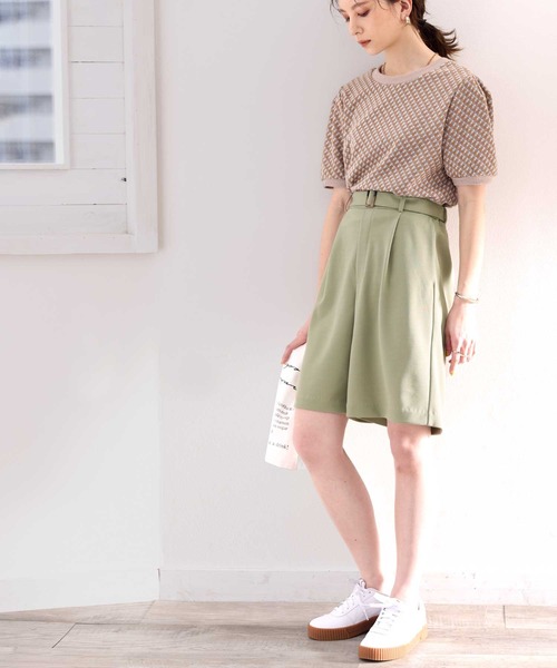 classicalelf（クラシカルエルフ）の「大人の上品セットアップ。ベルト付きメンズライクショートパンツ（その他パンツ・レディース・ブラック/カーキ/モカ・LARGE/MEDIUM/SMALL/X-LARGE）」の16枚目の写真