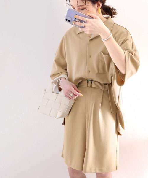 classicalelf（クラシカルエルフ）の「大人の上品セットアップ。ベルト付きメンズライクショートパンツ（その他パンツ・レディース・ブラック/カーキ/モカ・LARGE/MEDIUM/SMALL/X-LARGE）」の22枚目の写真