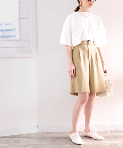 classicalelf（クラシカルエルフ）の「大人の上品セットアップ。ベルト付きメンズライクショートパンツ（その他パンツ・レディース・ブラック/カーキ/モカ・LARGE/MEDIUM/SMALL/X-LARGE）」の20枚目の写真