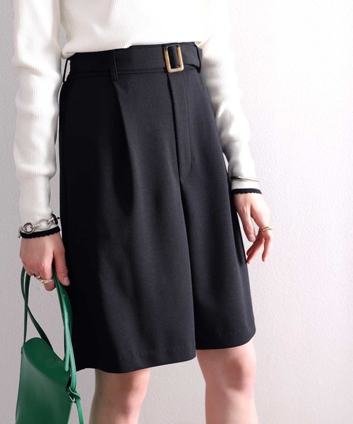 classicalelf（クラシカルエルフ）の「大人の上品セットアップ。ベルト付きメンズライクショートパンツ（その他パンツ・レディース・ブラック/カーキ/モカ・LARGE/MEDIUM/SMALL/X-LARGE）」の10枚目の写真