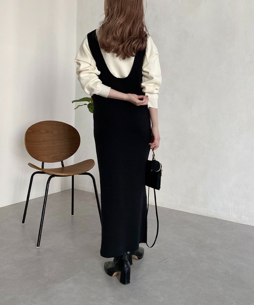 CAPRICIEUX LE'MAGE（カプリシューレマージュ）の「ニットジャンスカ（ワンピース・レディース・ブラック/ホワイト系その他・FREE）」の19枚目の写真