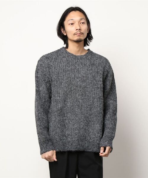 AZUL by moussy(アズールバイマウジー)の「AIR YARN C/N KNIT/エアーヤーンクルーネックニット(ニット/セーター・メンズ・ライトピンク/ホワイト/ブラック・MEDIUM/LARGE)」の7枚目の写真