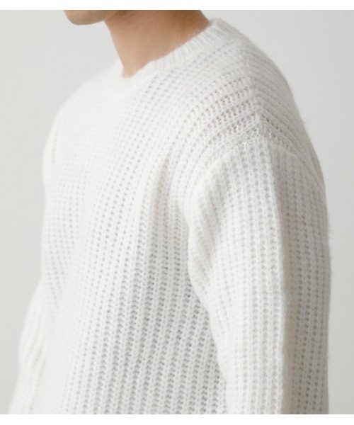 AZUL by moussy(アズールバイマウジー)の「AIR YARN C/N KNIT/エアーヤーンクルーネックニット(ニット/セーター・メンズ・ライトピンク/ホワイト/ブラック・MEDIUM/LARGE)」の15枚目の写真