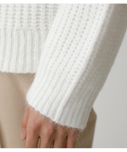 AZUL by moussy(アズールバイマウジー)の「AIR YARN C/N KNIT/エアーヤーンクルーネックニット(ニット/セーター・メンズ・ライトピンク/ホワイト/ブラック・MEDIUM/LARGE)」の16枚目の写真