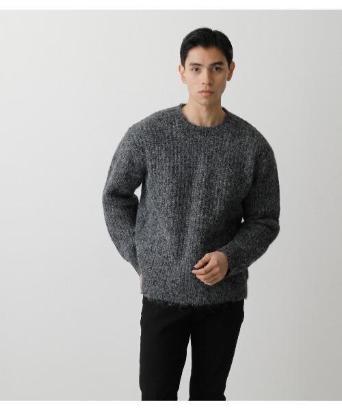 AZUL by moussy(アズールバイマウジー)の「AIR YARN C/N KNIT/エアーヤーンクルーネックニット(ニット/セーター・メンズ・ライトピンク/ホワイト/ブラック・MEDIUM/LARGE)」の17枚目の写真