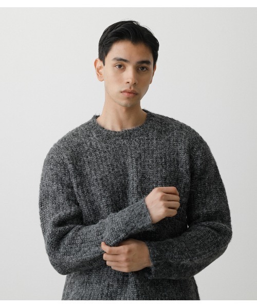 AZUL by moussy(アズールバイマウジー)の「AIR YARN C/N KNIT/エアーヤーンクルーネックニット(ニット/セーター・メンズ・ライトピンク/ホワイト/ブラック・MEDIUM/LARGE)」の18枚目の写真