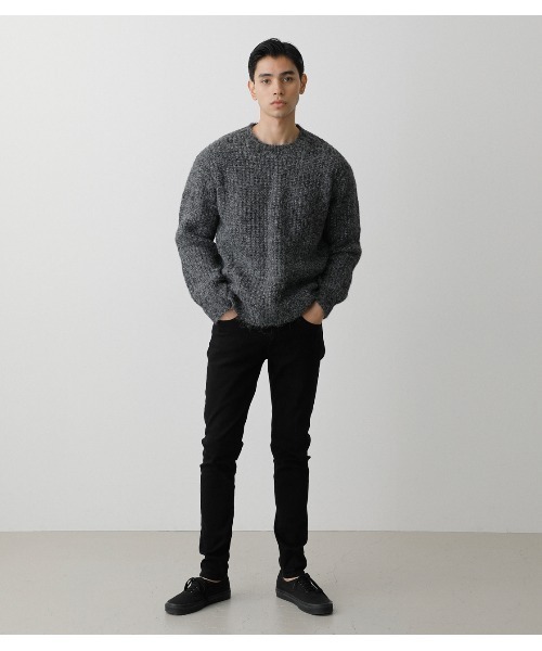 AZUL by moussy(アズールバイマウジー)の「AIR YARN C/N KNIT/エアーヤーンクルーネックニット(ニット/セーター・メンズ・ライトピンク/ホワイト/ブラック・MEDIUM/LARGE)」の19枚目の写真