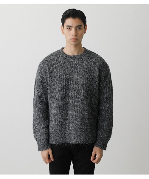 AZUL by moussy(アズールバイマウジー)の「AIR YARN C/N KNIT/エアーヤーンクルーネックニット(ニット/セーター・メンズ・ライトピンク/ホワイト/ブラック・MEDIUM/LARGE)」の20枚目の写真