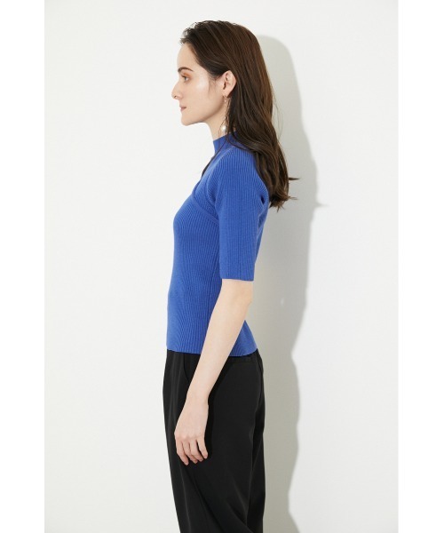 rienda（リエンダ）の「オープンネックハーフスリーブニットトップス（ニット/セーター・レディース・ブラック/ピンク/ブルー/ライトベージュ・FREE）」の20枚目の写真