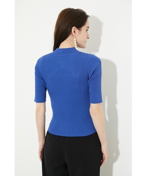 rienda（リエンダ）の「オープンネックハーフスリーブニットトップス（ニット/セーター・レディース・ブラック/ピンク/ブルー/ライトベージュ・FREE）」の21枚目の写真