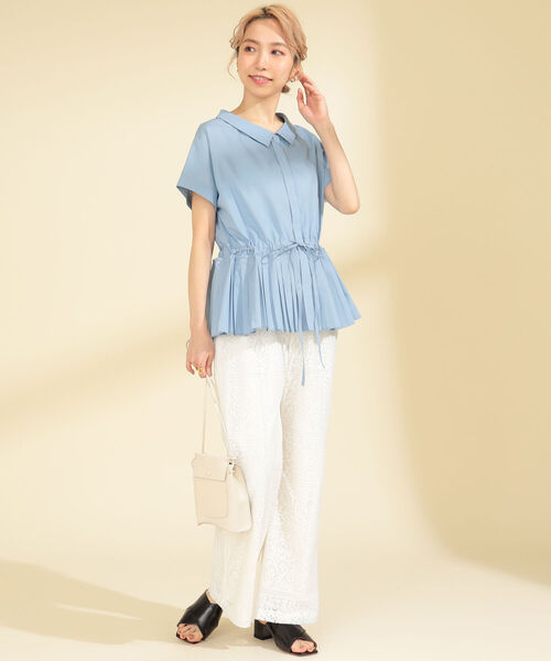 Ray BEAMS(レイビームス)の「Ray BEAMS / レース フレア パンツ(その他パンツ・レディース・ホワイト/ブラック・1/0)」の9枚目の写真