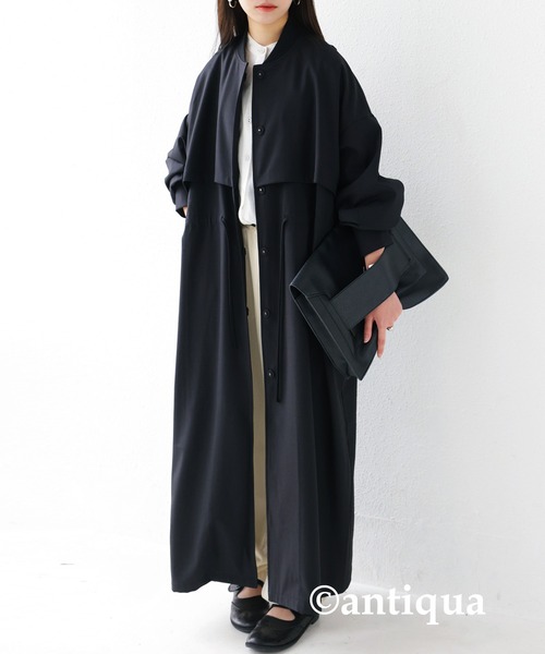 antiqua(アンティカ)の「ドロストコート(トレンチコート・レディース・ブラック/ベージュ・FREE)」の7枚目の写真