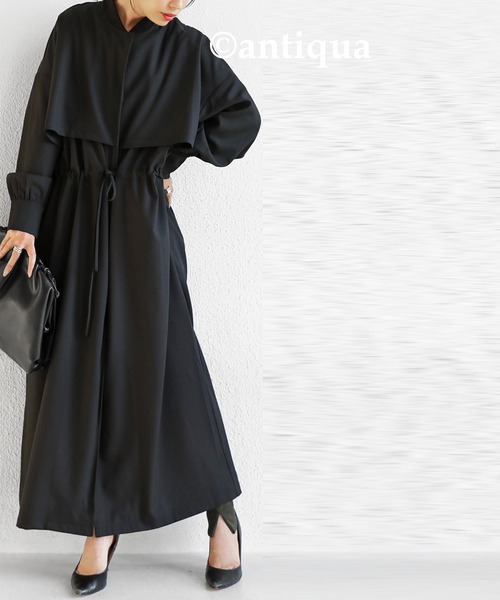 antiqua(アンティカ)の「ドロストコート(トレンチコート・レディース・ブラック/ベージュ・FREE)」の5枚目の写真