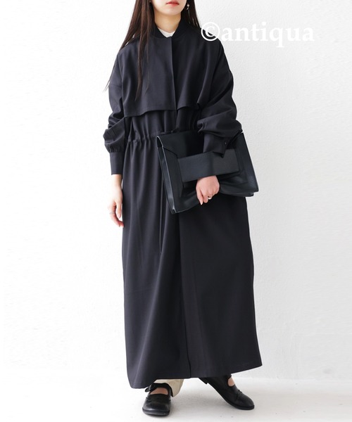 antiqua(アンティカ)の「ドロストコート(トレンチコート・レディース・ブラック/ベージュ・FREE)」の9枚目の写真