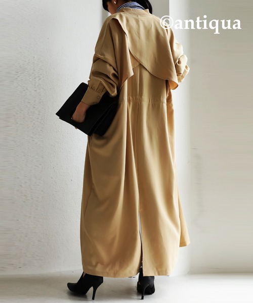 antiqua(アンティカ)の「ドロストコート(トレンチコート・レディース・ブラック/ベージュ・FREE)」の15枚目の写真