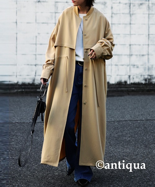 antiqua(アンティカ)の「ドロストコート(トレンチコート・レディース・ブラック/ベージュ・FREE)」の16枚目の写真