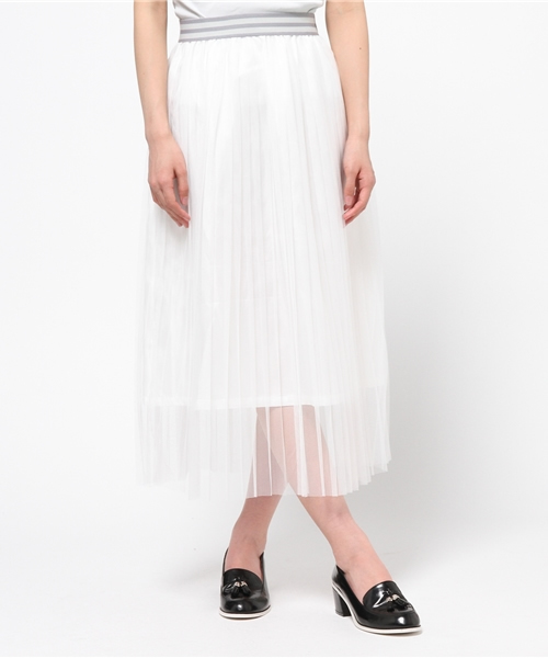 WEGO（ウィゴー）の「WEGO/チュールプリーツマキシスカート（スカート・レディース・ホワイト/ライトグレー・FREE）」の2枚目の写真