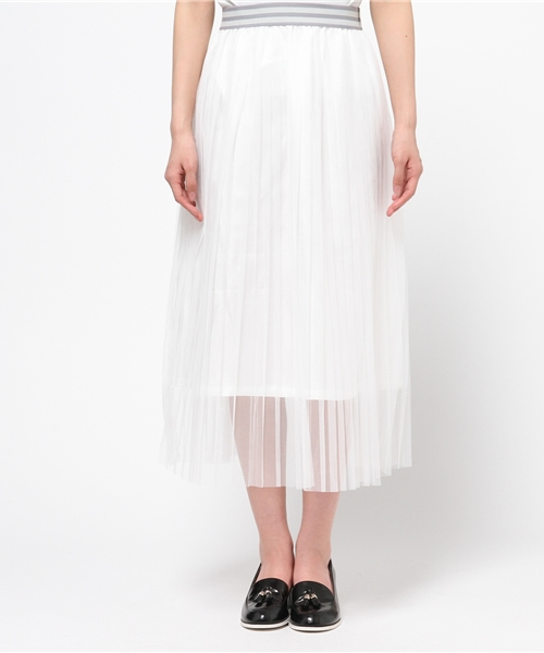 WEGO（ウィゴー）の「WEGO/チュールプリーツマキシスカート（スカート・レディース・ホワイト/ライトグレー・FREE）」の3枚目の写真