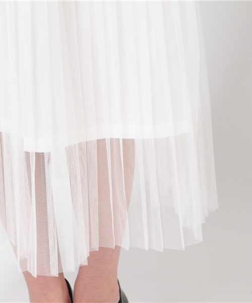 WEGO（ウィゴー）の「WEGO/チュールプリーツマキシスカート（スカート・レディース・ホワイト/ライトグレー・FREE）」の7枚目の写真