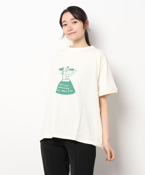 KRIFF MAYER Lady's Collection（クリフメイヤーレディースコレクション）の「ウェットプロテクト半袖T（アヒル）（Tシャツ/カットソー・レディース・オフホワイト/サックスブルー/チャコール/カラフル/ベージュ・LARGE/MEDIUM）」の2枚目の写真