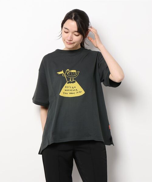 KRIFF MAYER Lady's Collection（クリフメイヤーレディースコレクション）の「ウェットプロテクト半袖T（アヒル）（Tシャツ/カットソー・レディース・オフホワイト/サックスブルー/チャコール/カラフル/ベージュ・LARGE/MEDIUM）」の3枚目の写真