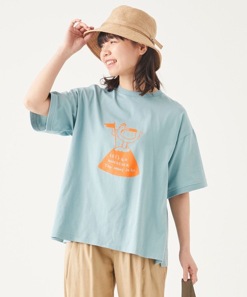 KRIFF MAYER Lady's Collection（クリフメイヤーレディースコレクション）の「ウェットプロテクト半袖T（アヒル）（Tシャツ/カットソー・レディース・オフホワイト/サックスブルー/チャコール/カラフル/ベージュ・LARGE/MEDIUM）」の4枚目の写真