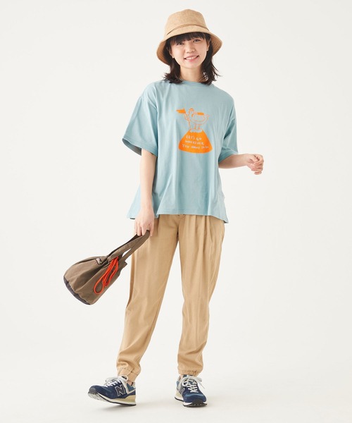 KRIFF MAYER Lady's Collection（クリフメイヤーレディースコレクション）の「ウェットプロテクト半袖T（アヒル）（Tシャツ/カットソー・レディース・オフホワイト/サックスブルー/チャコール/カラフル/ベージュ・LARGE/MEDIUM）」の12枚目の写真