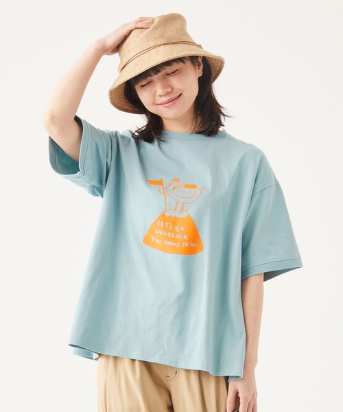 KRIFF MAYER Lady's Collection（クリフメイヤーレディースコレクション）の「ウェットプロテクト半袖T（アヒル）（Tシャツ/カットソー・レディース・オフホワイト/サックスブルー/チャコール/カラフル/ベージュ・LARGE/MEDIUM）」の15枚目の写真