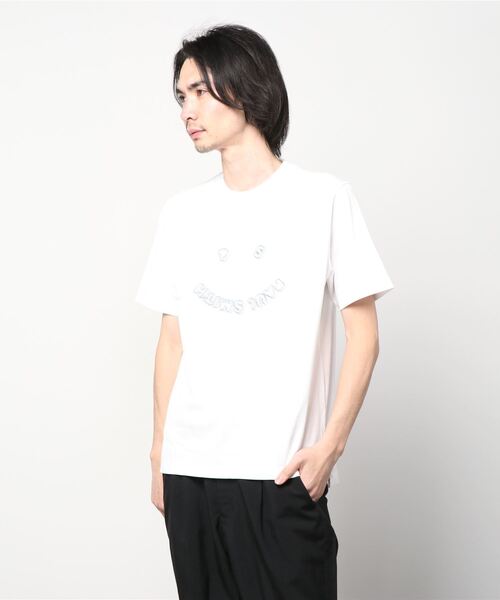 PS Paul Smith（ピーエスポールスミス）の「"PS Paul Smith Happy" エンブロイダリーロゴ Tシャツ / 122564 226T（Tシャツ/カットソー・メンズ・ホワイト・SMALL/MEDIUM/LARGE/X-LARGE/XX-LARGE）」の4枚目の写真