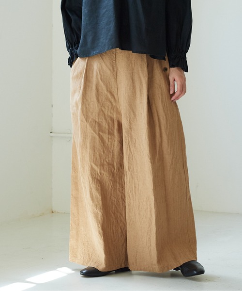 新品タグ付き ユニ yuni コットンリネン 大柄チェック サロペット パンツ yuni（ユニ ）の「コットン/リネン 大柄チェック サロペット