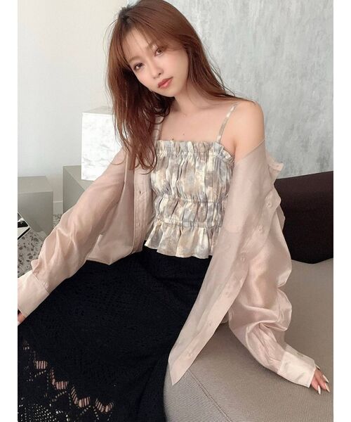 RESEXXY（リゼクシー）の「ミディアムシアーシャツ（シャツ/ブラウス・レディース・ホワイト/ライトグレー/ブラック/ピンク/ベージュ・FREE）」の8枚目の写真