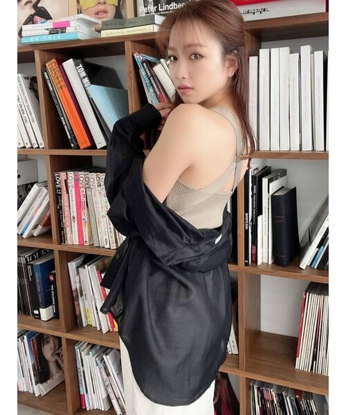 RESEXXY（リゼクシー）の「ミディアムシアーシャツ（シャツ/ブラウス・レディース・ホワイト/ライトグレー/ブラック/ピンク/ベージュ・FREE）」の9枚目の写真