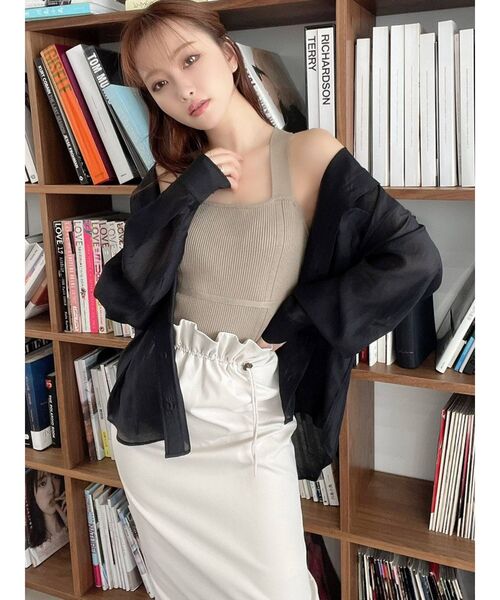 RESEXXY（リゼクシー）の「ミディアムシアーシャツ（シャツ/ブラウス・レディース・ホワイト/ライトグレー/ブラック/ピンク/ベージュ・FREE）」の10枚目の写真