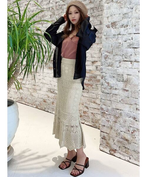 RESEXXY（リゼクシー）の「ミディアムシアーシャツ（シャツ/ブラウス・レディース・ホワイト/ライトグレー/ブラック/ピンク/ベージュ・FREE）」の18枚目の写真