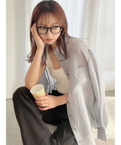 RESEXXY（リゼクシー）の「ミディアムシアーシャツ（シャツ/ブラウス・レディース・ホワイト/ライトグレー/ブラック/ピンク/ベージュ・FREE）」の20枚目の写真