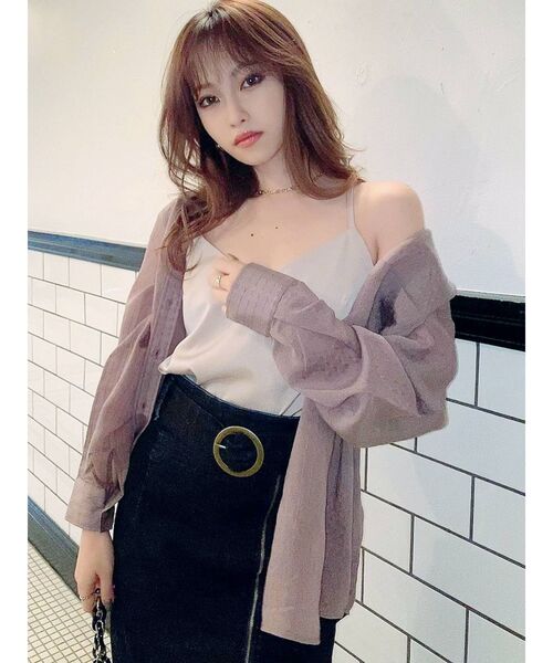 RESEXXY（リゼクシー）の「ミディアムシアーシャツ（シャツ/ブラウス・レディース・ホワイト/ライトグレー/ブラック/ピンク/ベージュ・FREE）」の22枚目の写真