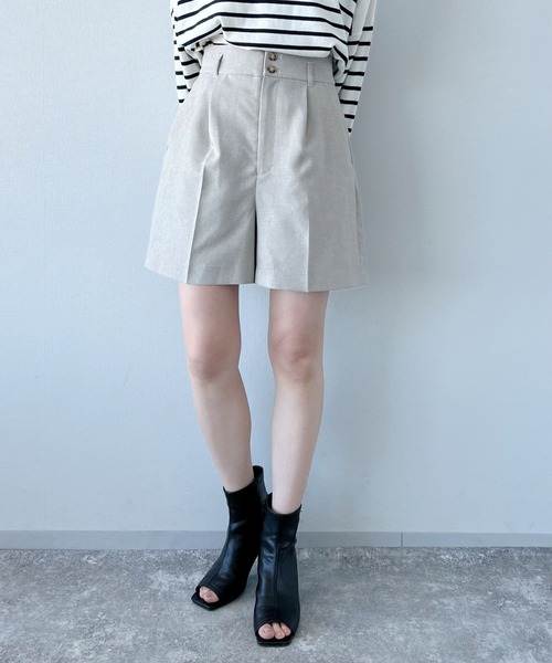 mysty woman(ミスティウーマン)の「リネンライクショートパンツ 275571(その他パンツ・レディース・ベージュ/オレンジ/チャコール・FREE)」の2枚目の写真