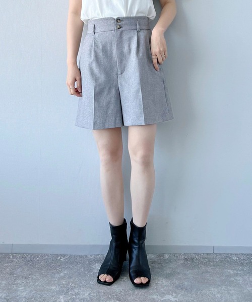 mysty woman(ミスティウーマン)の「リネンライクショートパンツ 275571(その他パンツ・レディース・ベージュ/オレンジ/チャコール・FREE)」の1枚目の写真