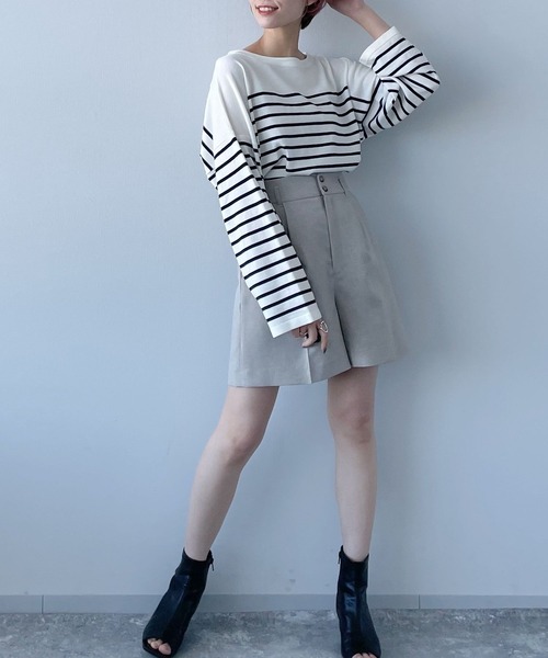 mysty woman(ミスティウーマン)の「リネンライクショートパンツ 275571(その他パンツ・レディース・ベージュ/オレンジ/チャコール・FREE)」の9枚目の写真