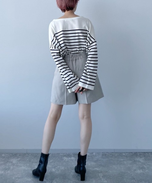 mysty woman(ミスティウーマン)の「リネンライクショートパンツ 275571(その他パンツ・レディース・ベージュ/オレンジ/チャコール・FREE)」の16枚目の写真