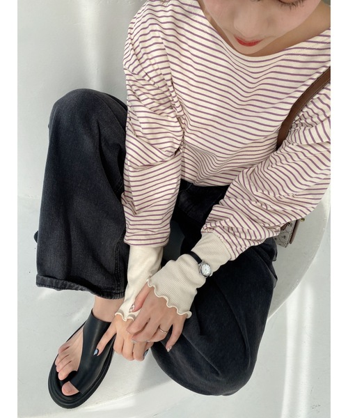 JUMELLE(ジュメロ)の「ボーダーロンT(Tシャツ/カットソー・レディース・パープル/ブラウン/レッド・FREE)」の19枚目の写真