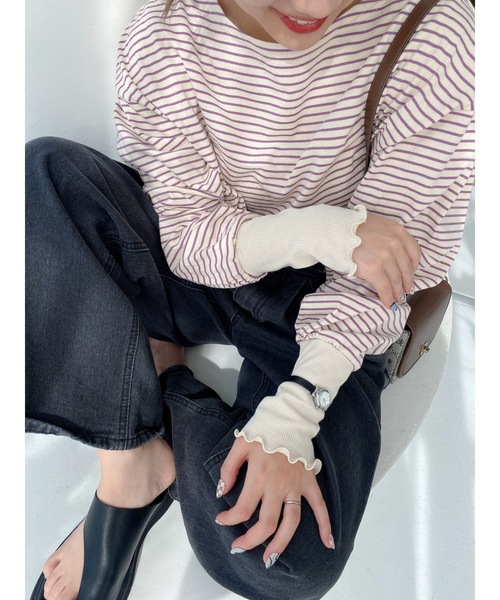 JUMELLE(ジュメロ)の「ボーダーロンT(Tシャツ/カットソー・レディース・パープル/ブラウン/レッド・FREE)」の17枚目の写真