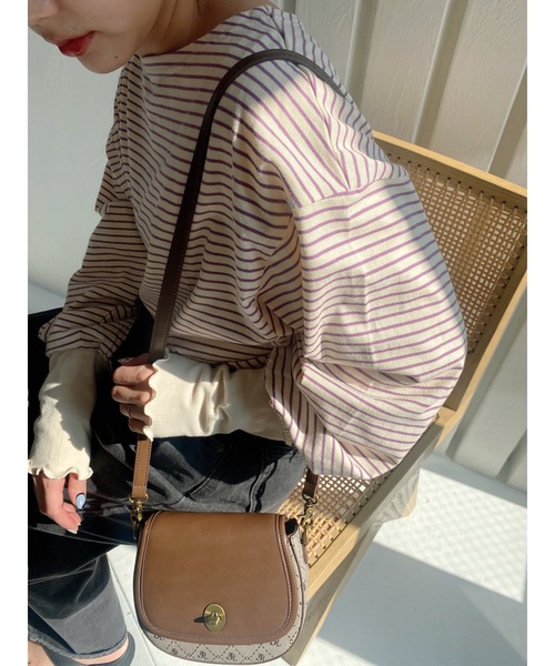 JUMELLE(ジュメロ)の「ボーダーロンT(Tシャツ/カットソー・レディース・パープル/ブラウン/レッド・FREE)」の18枚目の写真
